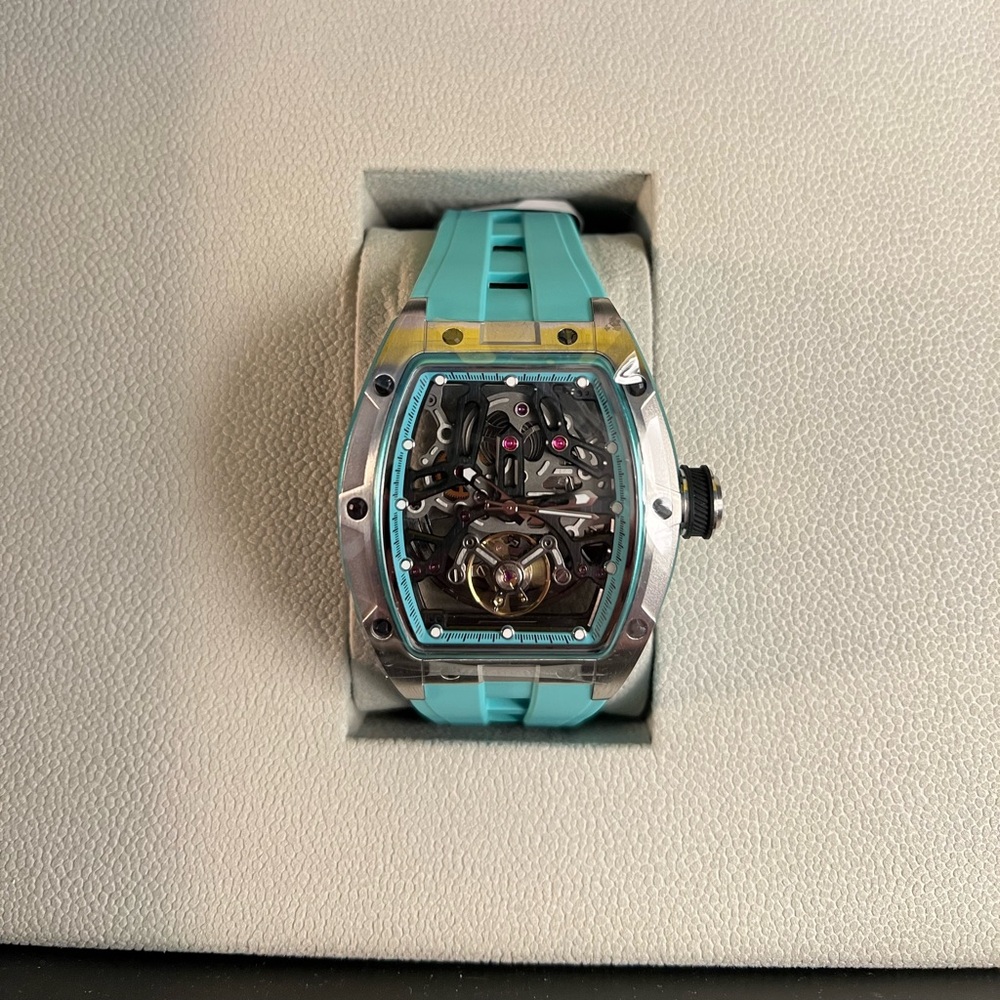 Invicta S1RallyOrberus Automatic Men’sWatch-44mm MOD49031 Slv&Teal Skeleton(NWT)